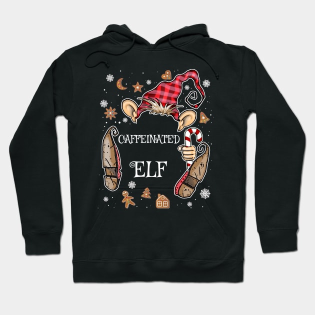 Funny Caffeinated Elf Xmas Gnome Costume Hoodie by ArtedPool